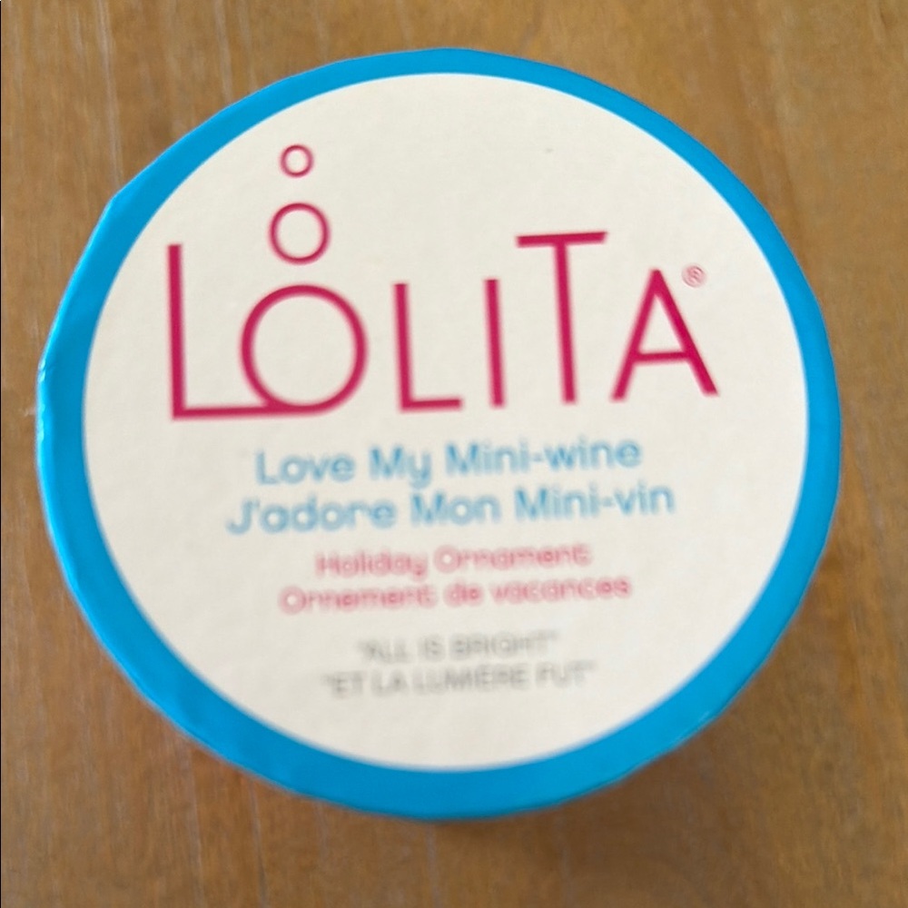 LOLITA Mini-Wine Holiday Ornament - Pink & Blue
